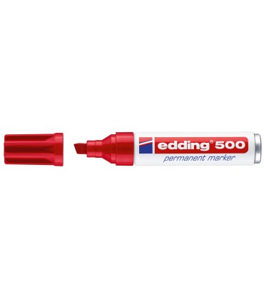 Rotulador edding marcador permanente 500 rojo punta biselada 7 mm