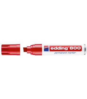 Rotulador edding marcador permanente 800 rojo punta biselada 12 mm recargable