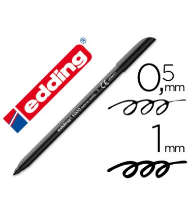 Rotulador edding punta fibra 1200 negro n1 punta redonda 05 mm