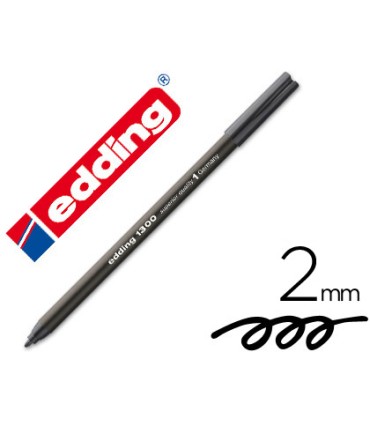 Rotulador edding punta fibra 1300 negro punta redonda 2 mm