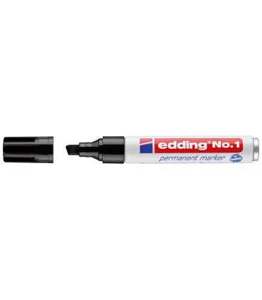 Rotulador edding marcador permanente 1 negro punta biselada 5 mm