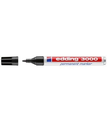 Rotulador edding marcador permanente 3000 negro punta redonda 15 3 mm recargable