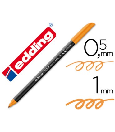 Rotulador edding punta fibra 1200 naranja n6 punta redonda 05 mm