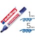 Rotulador edding marcador permanente 1 azul punta biselada 5 mm recargable