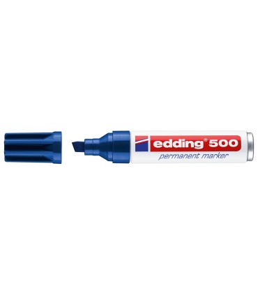 Rotulador edding marcador permanente 500 azul punta biselada 7 mm recargable