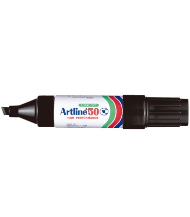 Rotulador artline marcador permanente ek 50 negro punta biselada 6 mm papel metal y cristal