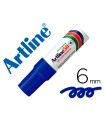 Rotulador artline marcador permanente ek-50 azul -punta biselada 6 mm -papel metal y cristal