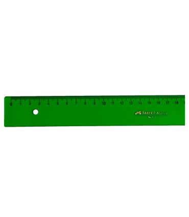 Regla faber castell 15 cm plastico verde