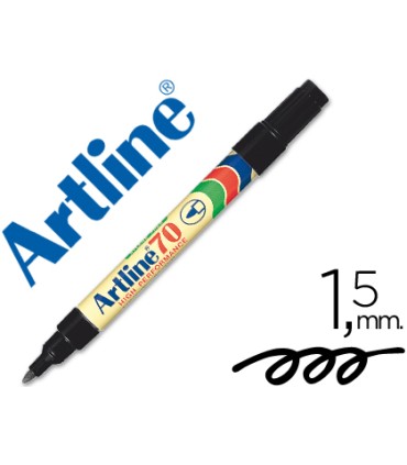 Rotulador artline marcador permanente ek 70 negro punta redonda 15 mm papel metal y cristal