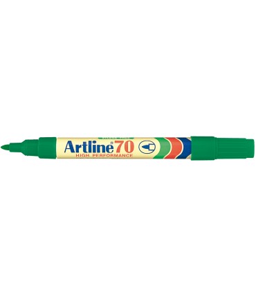 Rotulador artline marcador permanente ek 70 verde punta redonda 15 mm papel metal y cristal