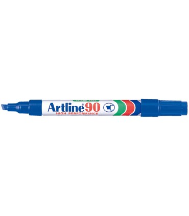 Rotulador artline marcador permanente ek 90 azul punta biselada 5 mm papel metal y cristal