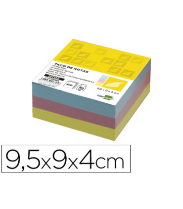 Recambio liderpapel multitaco colores 95x90x40 mm 80 gr