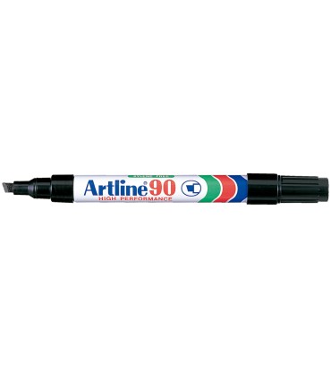 Rotulador artline marcador permanente ek 90 negro punta biselada 5 mm papel metal y cristal