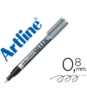 Rotulador artline marcador permanente tinta metalica ek 999 plata punta redonda 08 mm