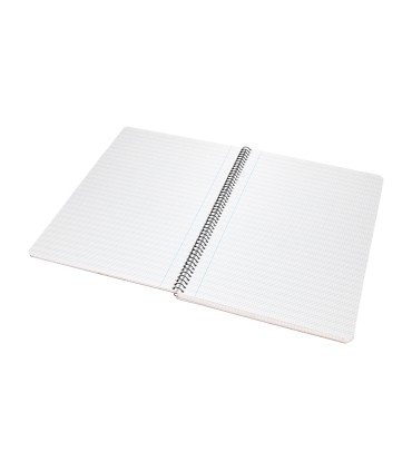 Cuaderno espiral liderpapel folio pautaguia tapa plastico 80h 75gr cuadro pautado 3mm con margen color amarillo