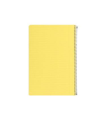 Cuaderno espiral liderpapel folio pautaguia tapa plastico 80h 75gr cuadro pautado 3mm con margen color amarillo