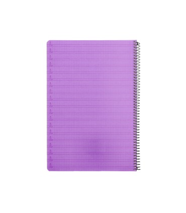 Cuaderno espiral liderpapel folio pautaguia tapa plastico 80h 75gr cuadro pautado 4mm con margen color violeta