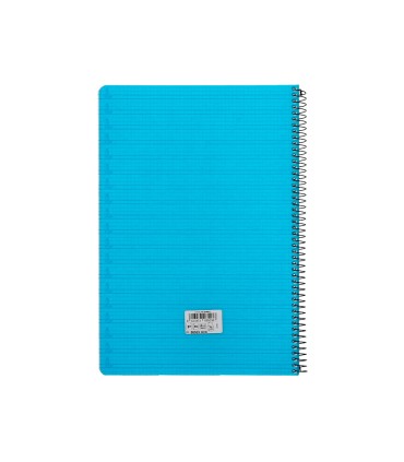 Cuaderno espiral liderpapel folio pautaguia tapa plastico 80h 75gr cuadro pautado 4mm con margen color azul