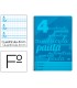 Cuaderno espiral liderpapel folio pautaguia tapa plastico 80h 75gr cuadro pautado 4mm con margen color azul