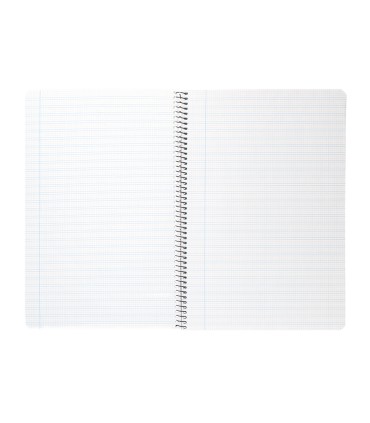 Cuaderno espiral liderpapel folio pautaguia tapa plastico 80h 75gr cuadro pautado 3mm con margen color rojo