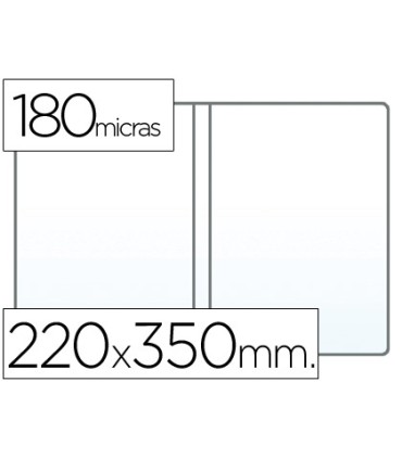 Funda portadocumento cuarto doble 180 micras pvc transparente 220x350mm