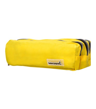 Bolso escolar liderpapel portatodo rectangular 3 bolsillos amarillo pastel 185x80x70 mm