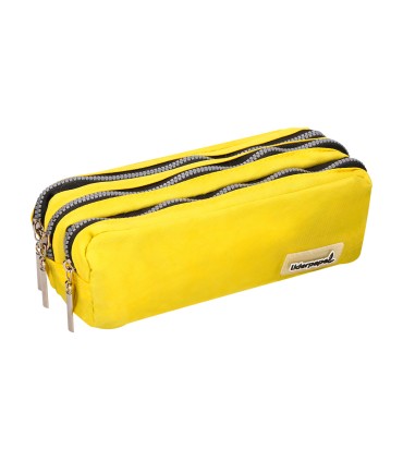 Bolso escolar liderpapel portatodo rectangular 3 bolsillos amarillo pastel 185x80x70 mm