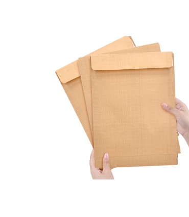 Sobre liderpapel bolsa armado kraft envio seguridad 260x360 mm solapa tira de silicona 120 gr caja de 100 unidades