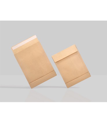 Sobre liderpapel bolsa armado kraft envio seguridad 260x360 mm solapa tira de silicona 120 gr caja de 100 unidades