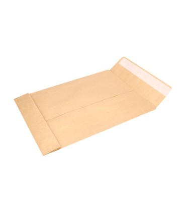 Sobre liderpapel bolsa armado kraft envio seguridad 260x360 mm solapa tira de silicona 120 gr caja de 100 unidades