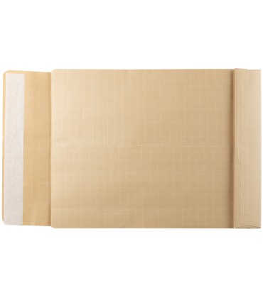 Sobre liderpapel bolsa fuelle kraft armado 280x365x50mm solapa tira de silicona papel 155 gr caja de 50 unidades