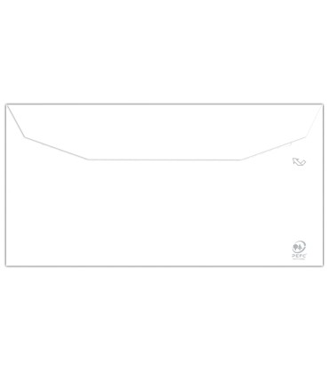 Sobre liderpapel blanco 115x225 mm solapa engomada papel offset 80 gr caja de 500 unidades