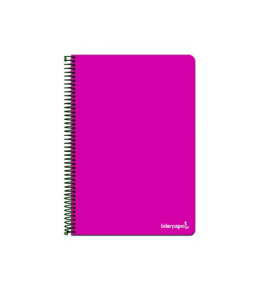 Cuaderno espiral liderpapel folio write tapa blanda 80h 60gr pauta 25 mm con margen color rosa