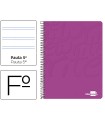 Cuaderno espiral liderpapel folio write tapa blanda 80h 60gr pauta 2,5 mm con margen color rosa