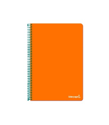 Cuaderno espiral liderpapel folio write tapa blanda 80h 60gr pauta 25 mm con margen color naranja