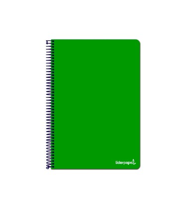 Cuaderno espiral liderpapel folio write tapa blanda 80h 60gr horizontal con margen color verde