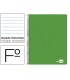 Cuaderno espiral liderpapel folio write tapa blanda 80h 60gr horizontal con margen color verde