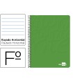 Cuaderno espiral liderpapel folio write tapa blanda 80h 60gr horizontal con margen color verde