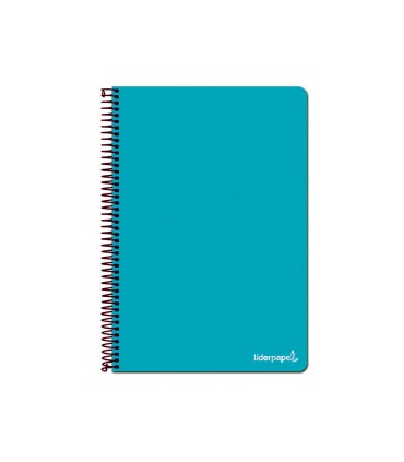 Cuaderno espiral liderpapel folio write tapa blanda 80h 60gr horizontal con margen color turquesa