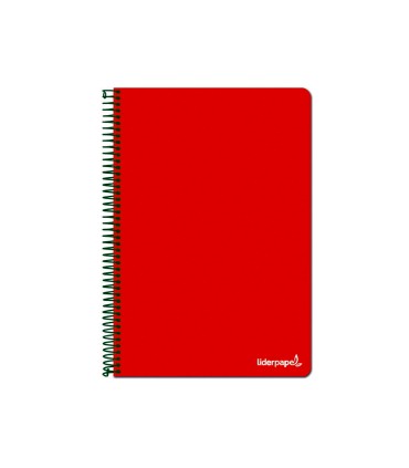 Cuaderno espiral liderpapel folio write tapa blanda 80h 60gr horizontal con margen color rojo