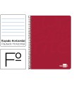 Cuaderno espiral liderpapel folio write tapa blanda 80h 60gr horizontal con margen color rojo