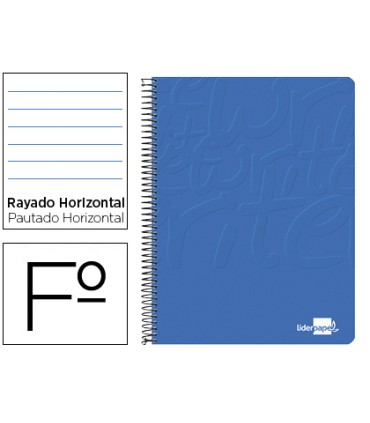 Cuaderno espiral liderpapel folio write tapa blanda 80h 60gr horizontal con margen color azul