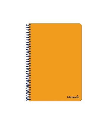 Cuaderno espiral liderpapel folio write tapa blanda 80h 60gr cuadro 4mm con margen color naranja