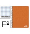 Cuaderno espiral liderpapel folio write tapa blanda 80h 60gr cuadro 4mm con margen color naranja