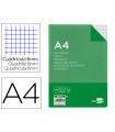 Recambio liderpapel a4 100 hojas 60g/m2 cuadro 6 mm 4 taladros con margen