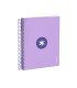 Cuaderno espiral liderpapel a5 micro antartik tapa forrada120h 90 gr cuadro 5mm 5 banda 6 taladros color lavanda