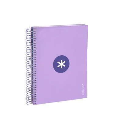 Cuaderno espiral liderpapel a5 micro antartik tapa forrada120h 90 gr cuadro 5mm 5 banda 6 taladros color lavanda