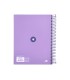 Cuaderno espiral liderpapel a5 micro antartik tapa forrada120h 90 gr cuadro 5mm 5 banda 6 taladros color lavanda