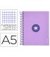 Cuaderno espiral liderpapel a5 micro antartik tapa forrada120h 90 gr cuadro 5mm 5 banda 6 taladros color lavanda