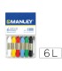 Lapices cera manley caja de 6 colores surtidos